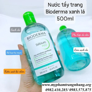 tay-trang-bioderma-xanh-la-500ml