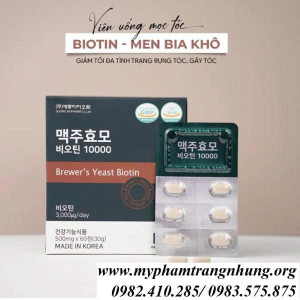 VIÊN UỐNG MỌC TÓC BIOTIN BREWER’S GIÚP TÓC KHỎE GIẢM RỤNG TĂNG ĐỘ DÀY
