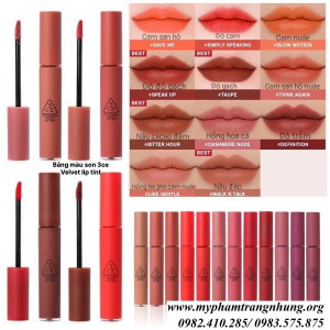 bang-mau-son-kem-li-3ce-velvet-lip-tint