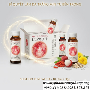 NƯỚC UỐNG TRẮNG DA PURE WHITE SHISEIDO NHẬT BẢN BÍ QUYẾT TRỊ NÁM GIÚP DA TRẮNG HỒNG