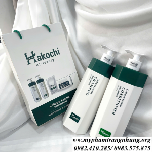 CẶP DẦU GỘI XẢ HAKOCHI COLLAGEN KERATIN TRỊ GÀU PHỤC HỒI TÓC CHUẨN SALON