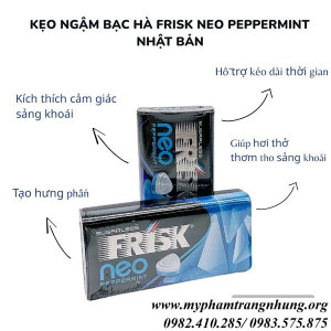keo-ngam-bac-ha frisk-neo-peppermint-nhat-chinh-hang